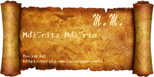 Móritz Mária névjegykártya