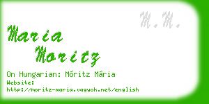 maria moritz business card